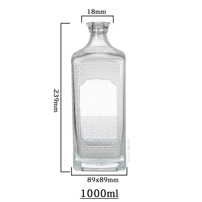 Embossed Square Liquor Bottle capacity Embossed Square Liquor Bottle capacity