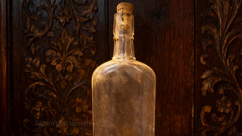 Old Glass Liquor Bottle-old cork Old Glass Liquor Bottle-old cork