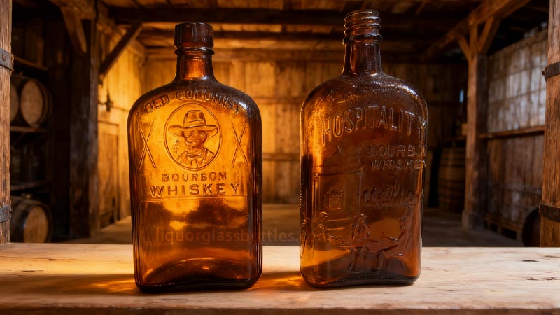 Old Glass Liquor Bottle-1 Old Glass Liquor Bottle-antique whiskey bottle