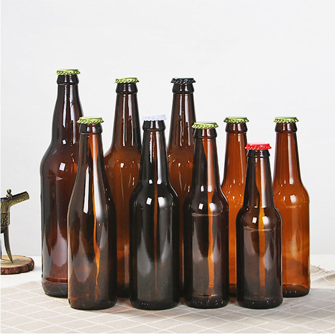 amber beer glass bottle