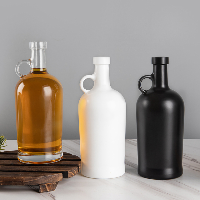 Bespoke Black White Clear 75CL Alcohol Glass Bottles