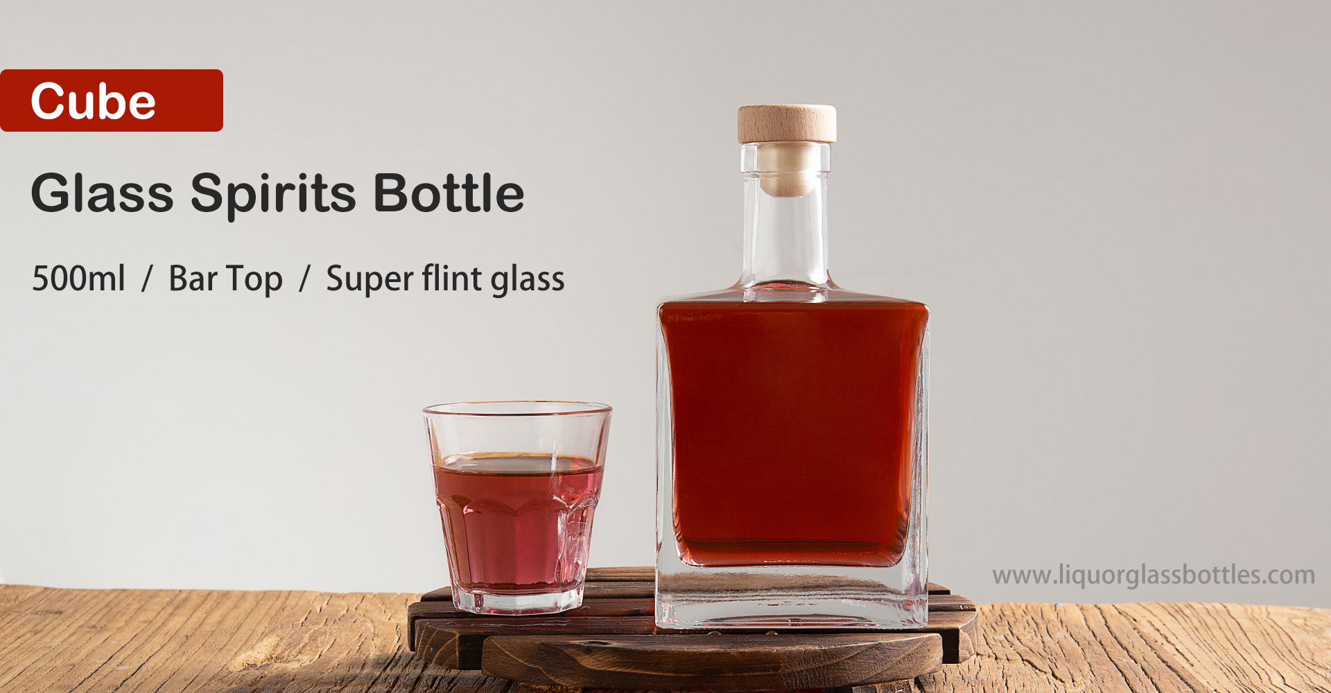 Cube Glass Spirits Bottle