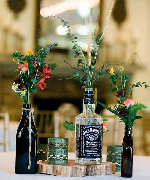 whiskey bottle vase