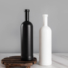 White Black Tall Slender Round 750ML Spirits Glass Bottles