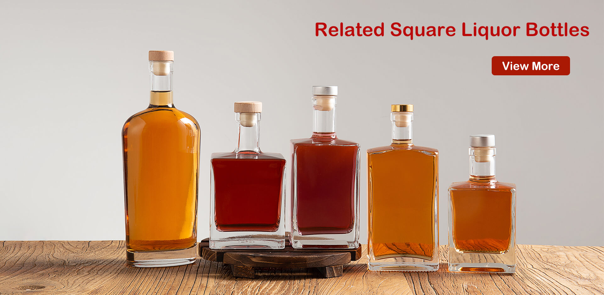 Related square liquor bottles