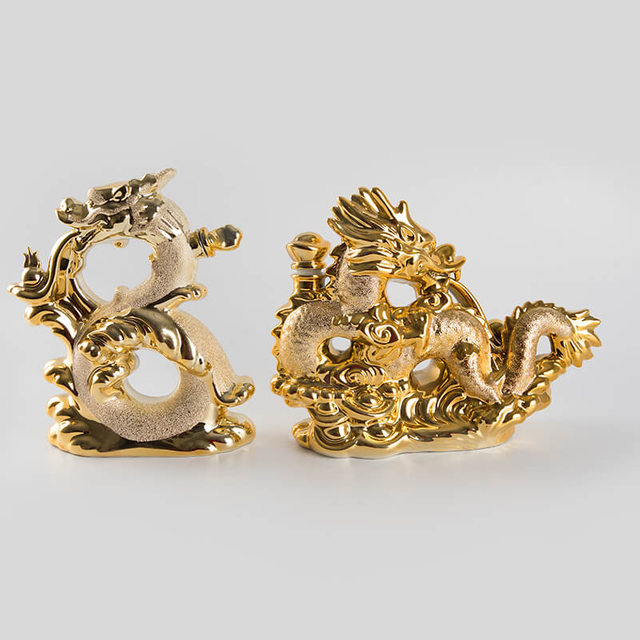 Guld galvaniseret Dragon Keramisk Alkohol Karaffel