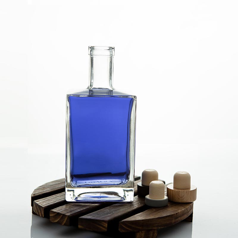 rectangular glass spirits bottle