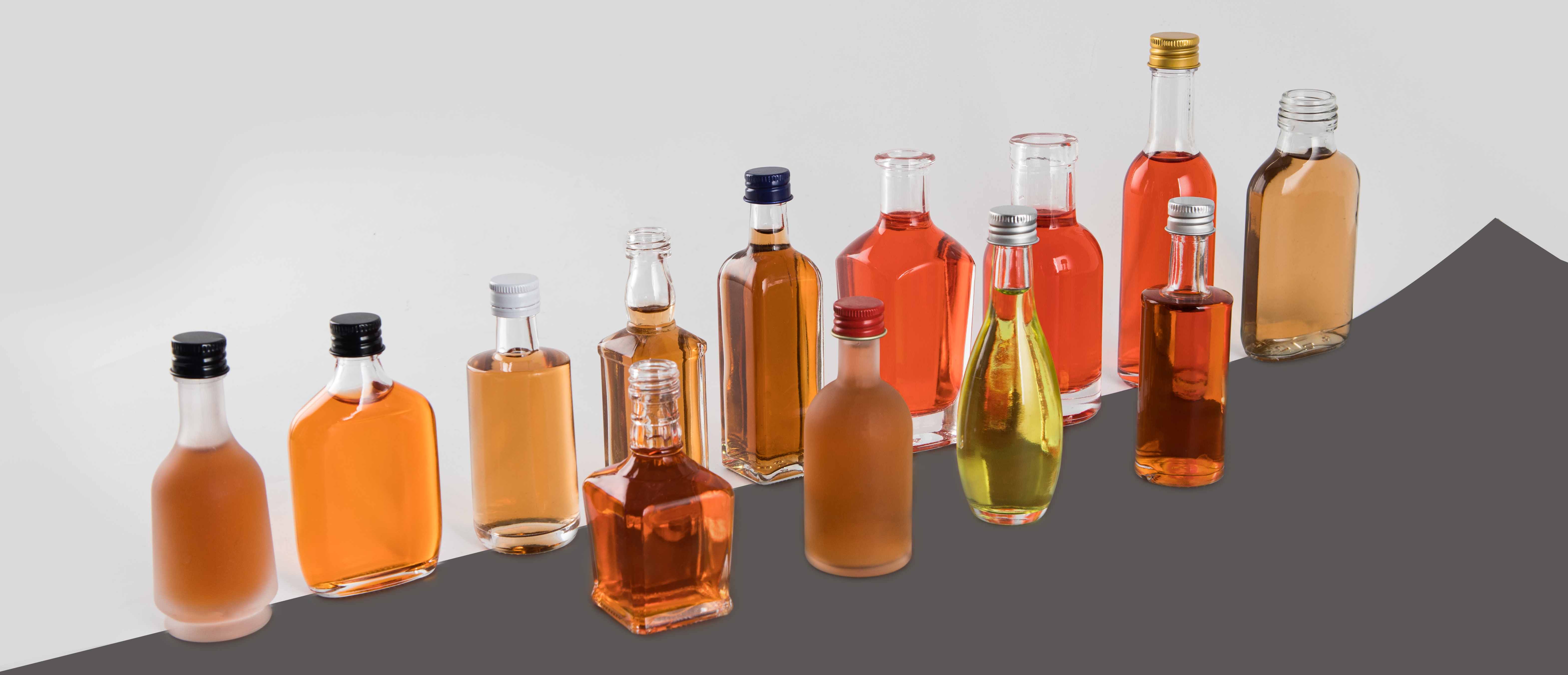 mini 50ml alcohol glass bottles