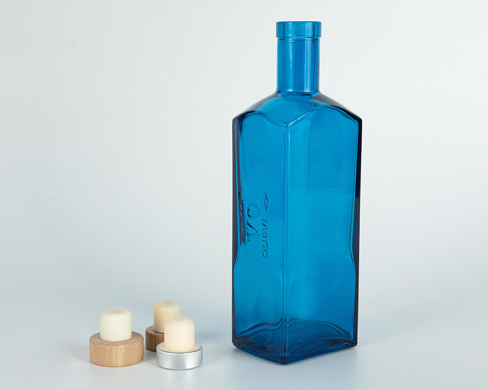 blue alcohol bottle