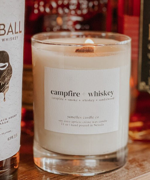 whiskey candle glass