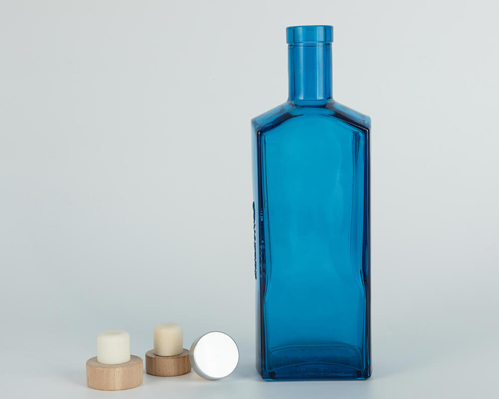 blue liquor bottle