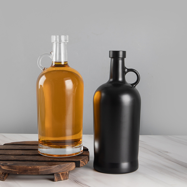 Bespoke Black White Clear 75CL Alcohol Glass Bottles