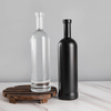 White Black Tall Slender Round 750ML Spirits Glass Bottles