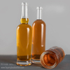 750ml Clear Bar Top Cork Finish Liquor Spirits Super Extra Flint Glass Bottle