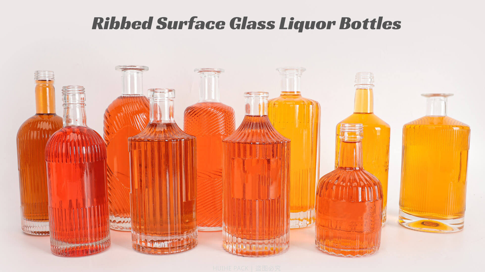 ribbed liquor glass bottles