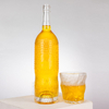 Pebble-Like Texture Cylinder Clear Glass Liquor Bottle
