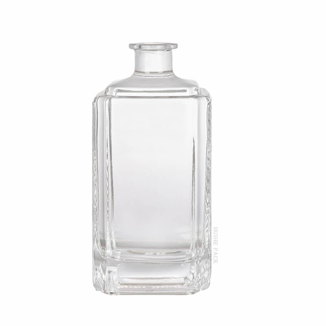 Rectangular Prism Glass Liquor Bottle with Better Grip