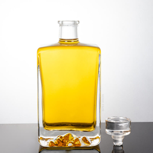Snow Mountain Bottom Square Clear Glass Liquor Bottle