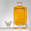 Intricate Diamond - Patterned Embossed Glass Liquor Bottle