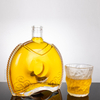 Flat Oval Liquor Bottle with Chain-like Pattern Around