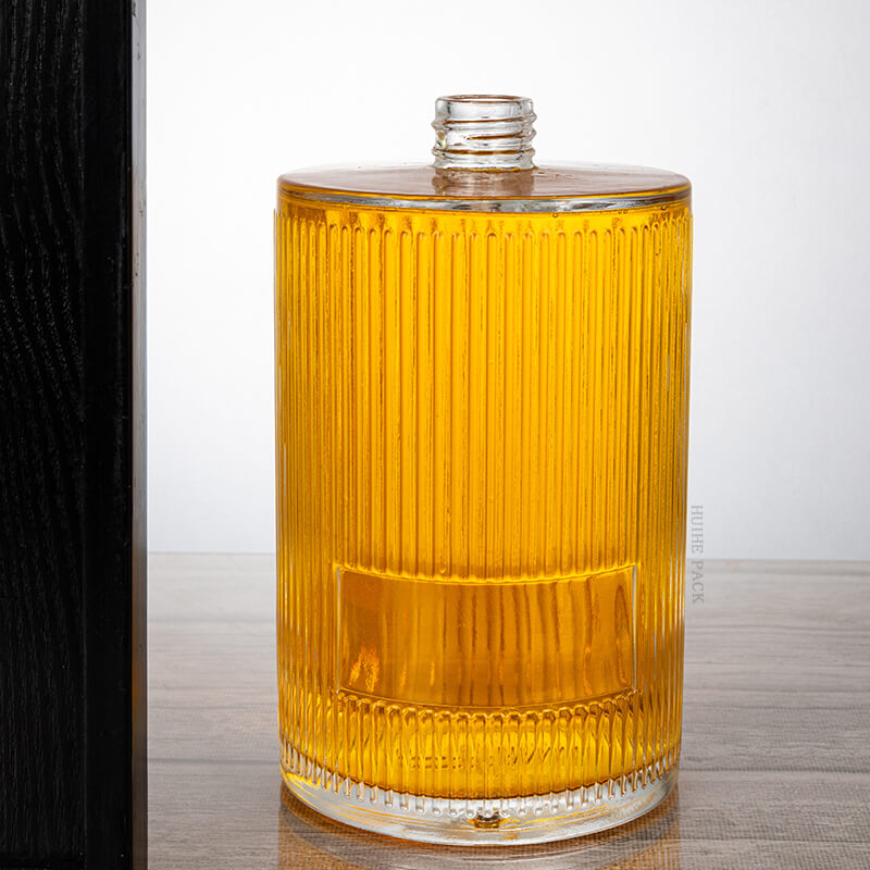 vertical ribbed cylinder liquor bottle-4