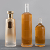 Custom Vertical Stripe Ribbed Pinstripe Glass Liquor Bottle with Label Area