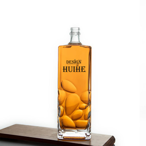 Customized 750ml Square Glass Spirit Bottle