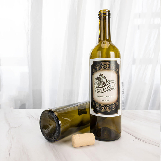 Wysoka okrągła, lekka butelka na wino Bordeaux o pojemności 75CL