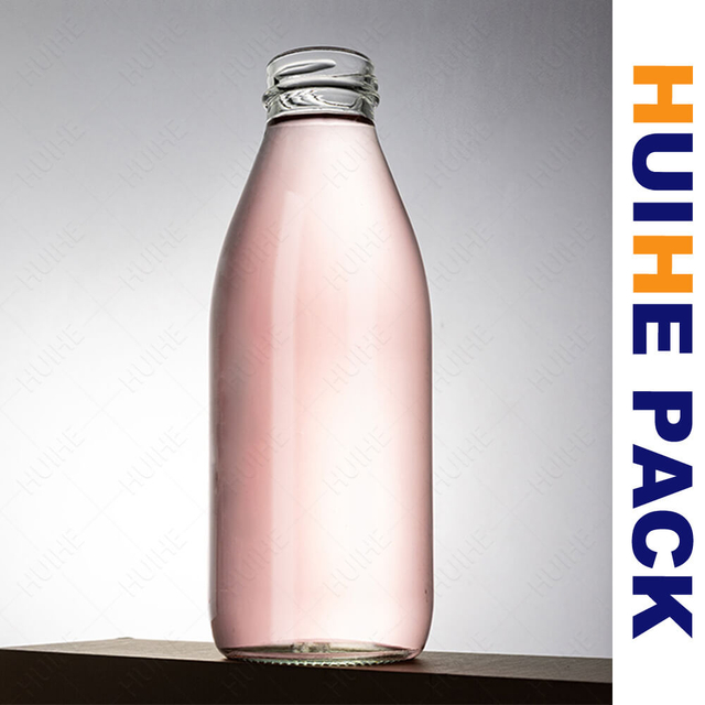 500ml Round Clear Glass Coffee Milk Beverage Bottle Wholesale