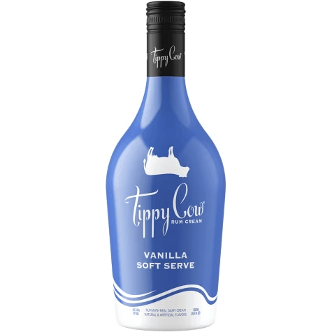 750ml Tippy Cow Vanilla Soft Serve Rum Cream bottle
