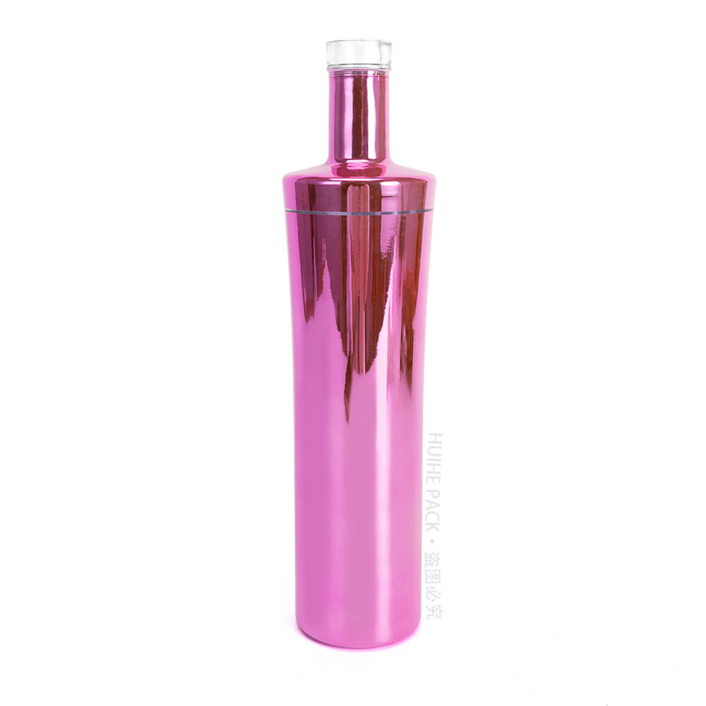 pink electroplated liquor bottle