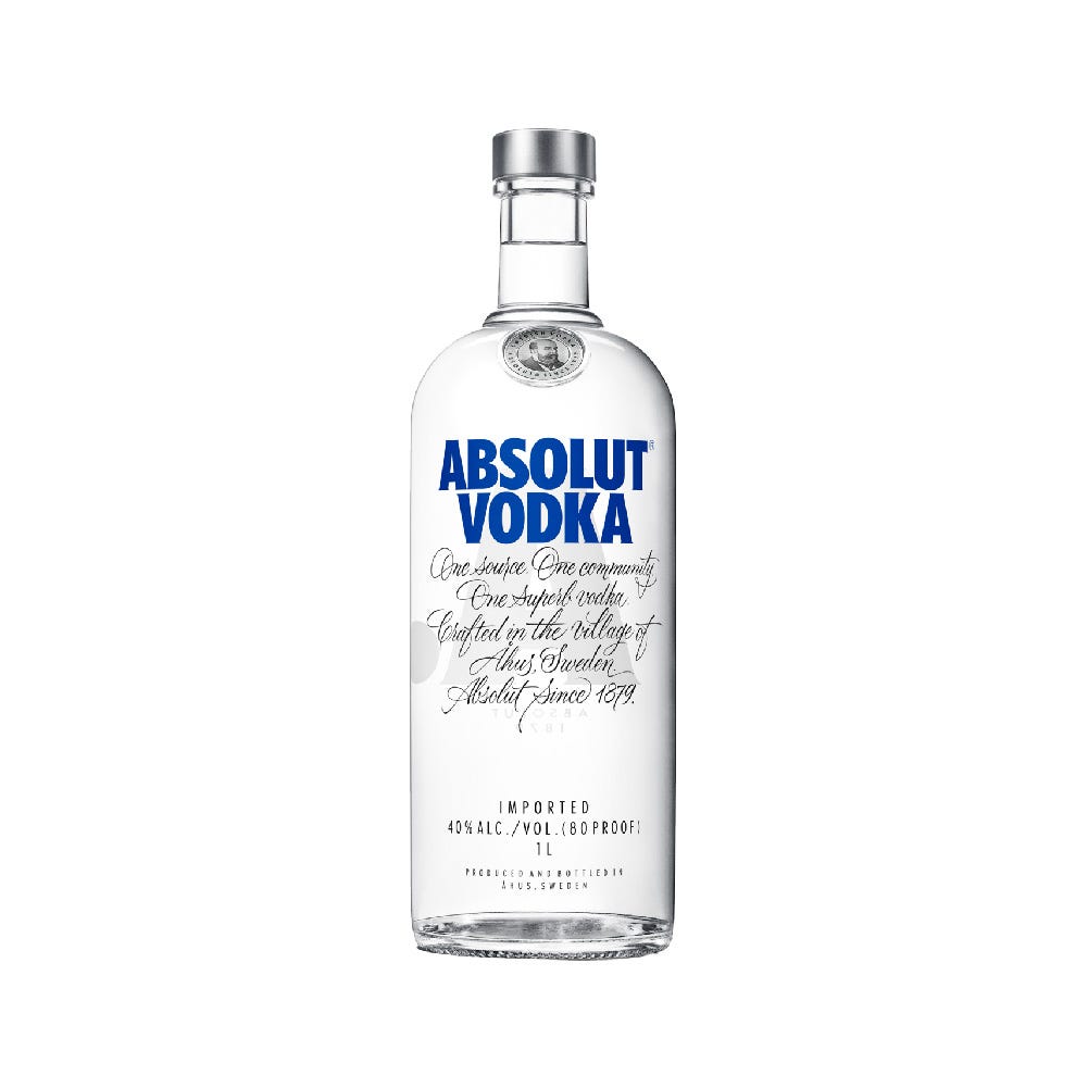 750ml absolut vodka bottle