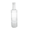 700ml Embossed Slender Neck Cylinder Glass Liquor Bottle with Corks