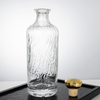 700ml Cylinder Embossed Pattern of Water-﻿Flow Glass Liquor Bottle