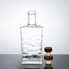 Rippled Texture High-end Clear Glass Square Liquor Bottle