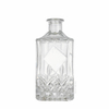 Angular Edges Diamond-Pattern Square Glass Liuqor Bottle