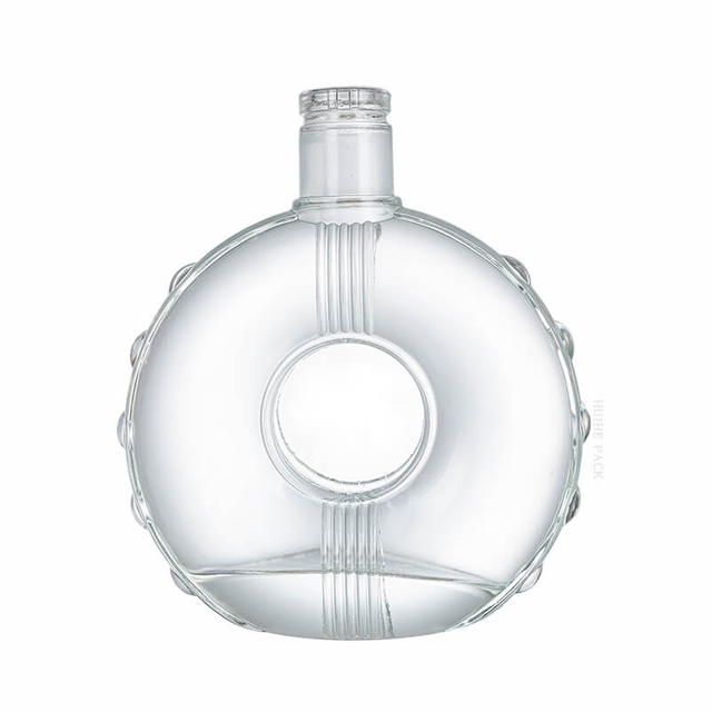 Lifebuoy Shape Unique Design Clear Glass Liquor Bottle