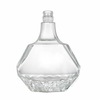 Angular Shape Glass Liuqor Bottle with Faceted Sides