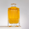 Intricate Diamond - Patterned Embossed Glass Liquor Bottle