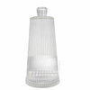 Tapered Wide Bottom Vertical Ribbed Glass Liquor Bottle