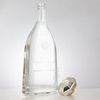 Curved Body Flat Slim Neck Liquor Bottle with Angular Edges