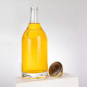 Rounded Bulbous Cylinder Glass Liquor Bottle Mead Bottle