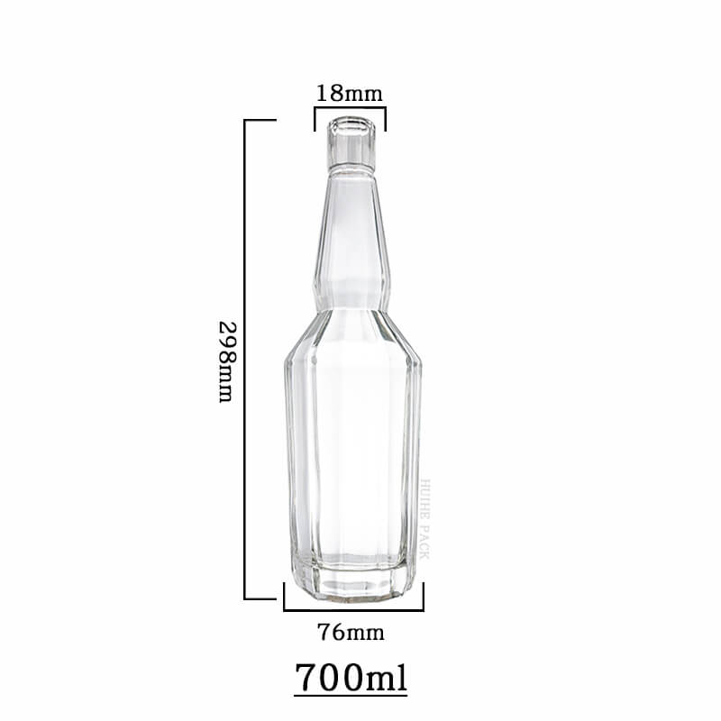 hexagonal angular long neck liquor bottle-capacity