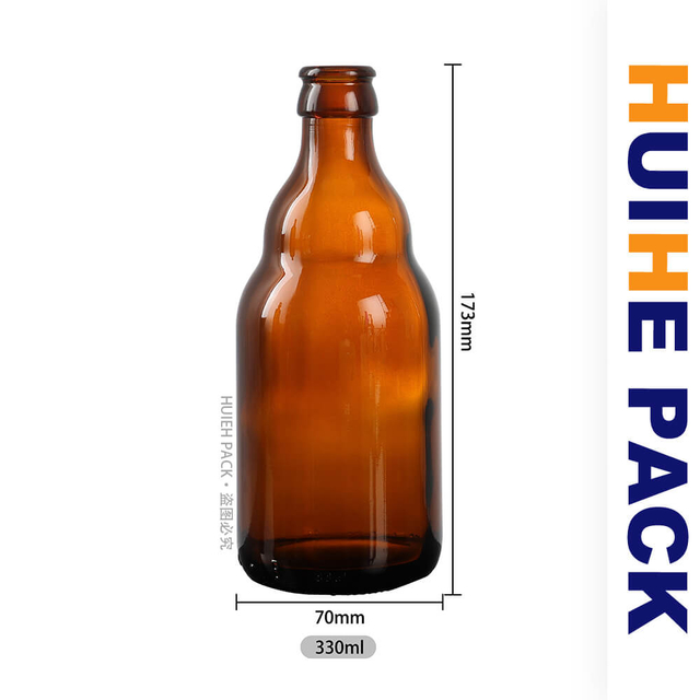 330ml Άδειο πορτοκαλί Belgian Beer Cider Bottle with Crown Cap
