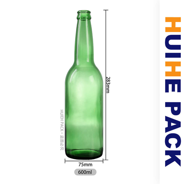 Μπουκάλι μήλου μηλίτη 600 ml 20 oz με μακρύ λαιμό πράσινο πυριτόλιθο