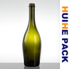 750ml Dark Green Curved Bulb Glass Cider Bottle with Crown Cap