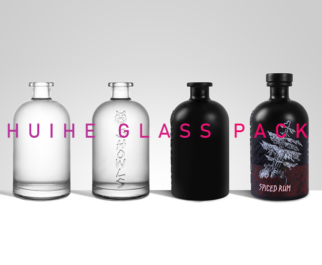 Custom Black Debossed Rum Bottle (750ml)