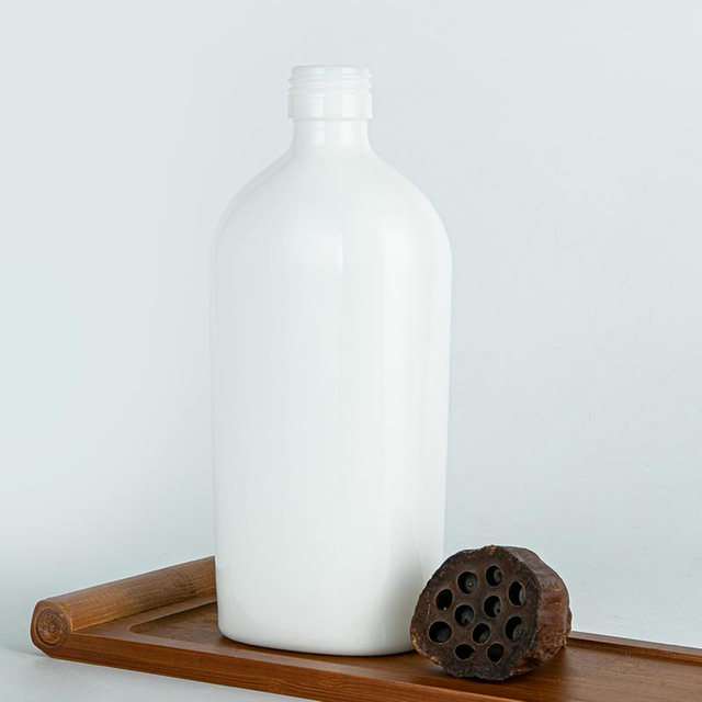 450 ml oval hvid keramisk gul vinflaske