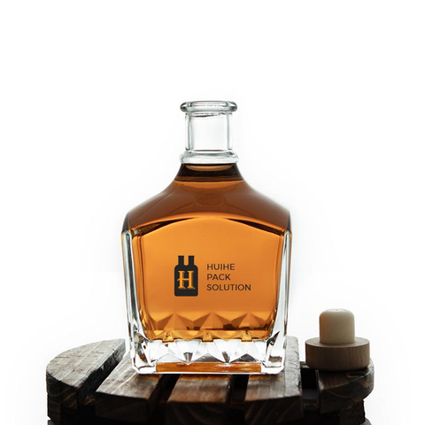 Cork Top 750ml Square Glass Whiskey Decanter