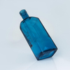750ml Square Blue Glass Liquor Bottle